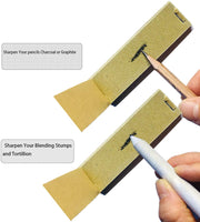 Meikeer - Juego de 2 sacapuntas de papel de lija, 1 herramienta de extensión de lápices, 1 goma de borrar, bocetos de esponja, para dibujo de estudiantes - Arteztik
