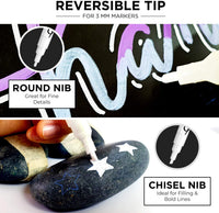 Chalkola - Rotuladores acrílicos para pintura de roca, piedra, cerámica, vidrio, madera, lienzo (6 unidades) - Arteztik
