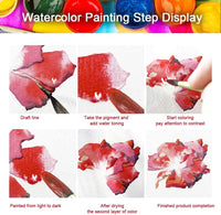 BBLIKE Juego de pintura de acuarela con 4 pinceles variados, 42 colores surtidos, juego de bocetos de acuarela portátil de viaje para principiantes, niños, estudiantes, artista y más - Arteztik
