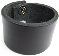 Biker Pulsera TopGrain Piel 1 1/2" Amplio, color negro, L, Negro - Arteztik
