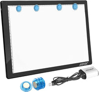 Almohadilla magnética A4 LED Artcraft Tracing Light Pad 4 Caja de luz Ultra Delgado Botones Físicos Control con Función de Memoria USB Pad Animación, Bocetos, Diseño, Stencilling X-ray Visualización W/USB Adaptador - Arteztik
