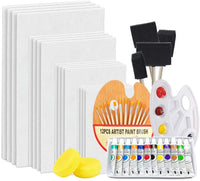 48-Piece Complete Acrylic Artist Painting Set, Canvas Panels Painting Supplies Kit with Acrylic Paints Paint Palette, Paintbrushes, Painting Canvases and More Great for Adults, Kids and Beginner - Arteztik
