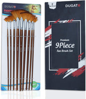 DUGATO - Juego de 9 pinceles de pintura para aficionados al artista, de nailon suave y antidesprendimiento, mango largo, para pintura acrílica de acuarela - Arteztik
