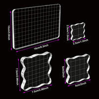 WeiMeet - 4 bloques de sellos acrílicos transparentes con líneas de cuadrícula para álbumes de recortes, manualidades - Arteztik
