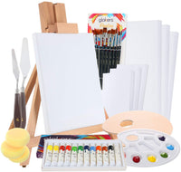 Juego completo de pintura acrílica de Glokers – Juego de 36 piezas de suministros de pintura profesional, incluye mini caballete, 6 lienzos, bandeja de pintura, cuchillos de pintura, 10 pinceles y más – Regalo perfecto para artistas - Arteztik
