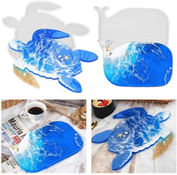 Juanya - Juego de 2 moldes de silicona para bandeja de resina, diseño de tortuga y ballena - Arteztik
