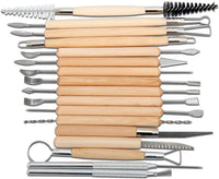 Blisstime Juego de 42 herramientas para esculpir arcilla, mango de madera, kit de herramientas para tallar cerámica - Arteztik
