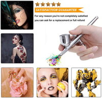 Airbrushing System Kit with Portable Mini Air Compressor -Dual -Action Airbrush Spray Gun Airbrush Cleaning Pot Tools, Hose with Airbrush Set for Makeup,Nails,Cars,Craft,Cake Decorating - Arteztik
