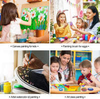 Aolora Juego de pinceles de pintura acrílica: 20 pinceles de punta redonda profesional de nailon plano para lienzo, roca, modelo, pintura en miniatura, acuarela de aceite, cara corporal, artista, principiante, suministros para niños - Arteztik
