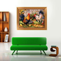 AIRDEA Kit de pintura de diamante 5D por número, con perforación, gallinas de gallinas bordadas, punto de cruz, manualidades, decoración de pared - Arteztik
