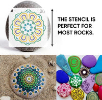46 plantillas de mandala y 25 piezas de mandala para pintar rocas, puntos de uñas y suministros de dibujo artístico. - Arteztik
