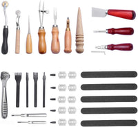 BANYOUR 20 unids cuero estampado herramienta cuero tallado trabajo silla hacer herramientas DIY cuero artesanía sellos conjunto DIY martillo cuchillo giratorio - Arteztik
