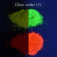 Wtrcsv Polvo fluorescente UV de 8 colores, polvo de neón UV, polvo de pigmento de seguridad para pintura, limo, uñas, resina, conciertos o bricolaje -10 g/0.35 oz cada uno (total 2.8 oz) - Arteztik
