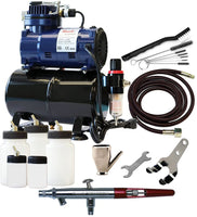 Paasche tg-300r Alimentación por gravedad de doble acción aerógrafo aerógrafo y compresor con tanque - Arteztik
