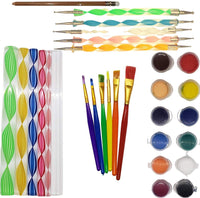 50 PC Mandala Rock Dotting Kit with Paint and Instructions, Mandala Dotting Tools, Rock Painting Kit for Adults, Instructions How to Dot Paint, Dot Painting Tool kit with Storage Bag, Mandala Stencil - Arteztik
