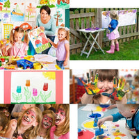 Fycooler - Kit de herramientas de pintura para niños, juego de pintura de aprendizaje temprano, pintura de esponja, paleta de pinceles de hoja, herramientas de dibujo suministros para 3 4 5 6 años de antigüedad preescolar divertido regalo no tóxico para b - Arteztik
