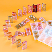 Juego de 2 moldes Dominos para resina de resina, molde de dominó de resina de silicona, doble 6 Dominó juego de moldes de silicona para resina epoxi – 28 cavidades con molde de resina de puntos, herramientas personalizadas Domino DIY - Arteztik
