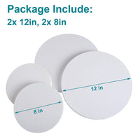 IVON Lienzo redondo, 4 piezas de tablero de lienzo profesional estirado circular para pintura, vertedor acrílico – 12 pulgadas y 8 pulgadas - Arteztik
