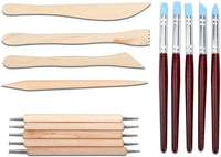 Blisstime Juego de 42 herramientas para esculpir arcilla, mango de madera, kit de herramientas para tallar cerámica - Arteztik
