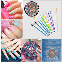 ONESING - Juego de 45 herramientas de punteado de mandala, para pintura, manualidades, dibujo, mandalas, rocas y herramientas de arte con pinceles, bandeja de pintura, bolsa de almacenamiento impermeable - Arteztik
