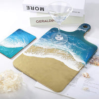Moldes de silicona de resina LET'S RESIN, moldes de bandeja para resina epoxi, tabla de servir de resina DIY, bandeja de servir de resina, ideal para decoración del hogar, resina Ocean Wave Painting Art - Arteztik
