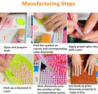 Kit de pintura de diamante 5D para adultos, kit completo de pintura con diamantes bordados por números margaritas (11.8 x 15.7 pulgadas) - Arteztik
