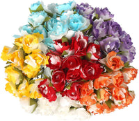 CCINEE - 120 flores artificiales amarillas de papel de 0.591 in para manualidades, álbumes de recortes, suministros de boda, adornos de San Valentín - Arteztik
