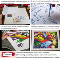 Pintura al óleo DIY Newsight Paintworks pintura por número para niños y adultos (16" x 20" Color Cat) - Arteztik
