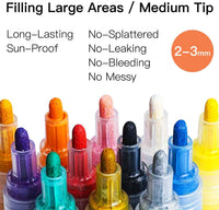 24 rotuladores acrílicos de alta calidad, doble paquete de punta extra fina y media, para pintura de roca, cerámica, plástico, taza, madera, lienzo, tela, manualidades y mucho más. Secado rápido, no tóxico, a base de agua. - Arteztik
