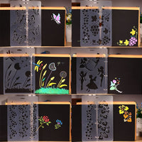 honbay 12pcs estilo diferente plantillas plantillas de plástico con ángel Cartas Flores Aves Mariposas para Bullet diario Pintura Dibujo Artesanía Proyecto de escuela, 9.7 x 6.3 inch - Arteztik

