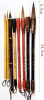 Brocha china para caligrafía profesional Kanji japonesa Sumi-e (juego de 8 piezas) - Arteztik
