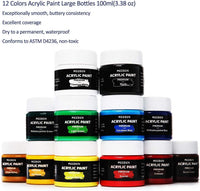 MEEDEN Juego de 42 piezas de pintura acrílica – Caballete de mesa de aluminio, 12 x 3.4 fl oz pinturas acrílicas, lienzo estirado, pinceles de pintura y paleta de plástico, regalo para niños y principiantes - Arteztik
