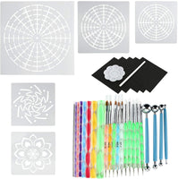 Herramientas de punteado para mandala pintura rocas pintura punteado plantilla Kit 34 piezas - Arteztik
