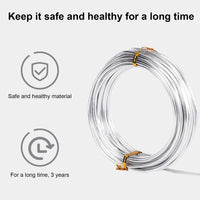2 rollos de alambre de aluminio para manualidades, 65.6 pies de alambre de modelado de aluminio y metal flexible para bisutería y manualidades (plateado y dorado, 0.118 in de grosor) - Arteztik
