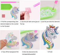 MWOOT - Llavero de pintura de diamante con patrón de unicornio, 5D con diamante de imitación de diamante de imitación para hacer mosaicos, manualidades para bolso y bolso - Arteztik
