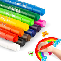 MayMoi Washable Tempera Paint Sticks | Non-Toxic, Quick Drying & No Mess Paint Sticks for Kids (12 Bright Colors, 6g) - Arteztik
