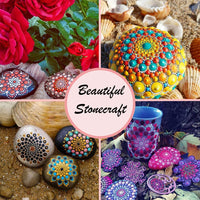 37 piezas Mandala Dotting Tools Kit de plantillas para pintar rocas, pinceles y bandeja de pintura para colorear dibujo y suministros de arte de uñas - Arteztik
