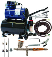 Paasche tg-300r Alimentación por gravedad de doble acción aerógrafo aerógrafo y compresor con tanque - Arteztik
