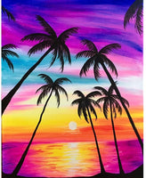 Kit de pintura de diamante 5D por número, pintura de diamante de imitación de cristal, punto de cruz para decoración de pared del hogar, arcoíris y palmera, 11.8 x 15.7 pulgadas - Arteztik
