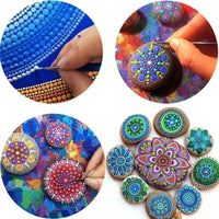 Preciser - Juego de 40 piezas de herramientas de punteado de mandala con lápiz capacitivo de bola, plantillas de mandala, varillas acrílicas para pintar rocas, arte de uñas, mandala, arte, dibujo, decoración del hogar - Arteztik
