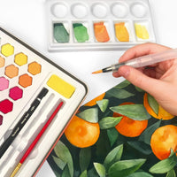 Pagos - Juego de pintura de acuarela - Kit de arte de 36 colores vivos con 10 hojas de papel de acuarela - Lápiz de dibujo con esponja rellenable, pincel, set de regalo para adultos, niños, principiantes, artistas, estudiantes - Arteztik
