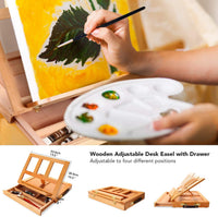 Ohuhu - Juego de pintura acrílica, 44 piezas con mesa de madera, caballete de mesa, pinceles de pintura, tubos de pintura acrílica y almohadillas de pintura acrílica para artistas, estudiantes de San Valentín, regalo de vuelta a la escuela - Arteztik
