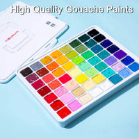 Juego de pintura Miya Gouache, 56 colores x 1.0 fl oz, diseño único de taza de gelatina en un estuche de transporte, perfecto para artistas, estudiantes, pintura de acuarela opaca Gouache - Arteztik
