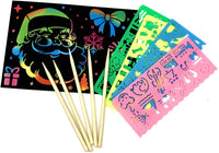 Lifetop - Juego de 50 manualidades de papel para arañar con 5 lápices de madera y 12 plantillas de dibujo y 3 pegatinas de transferencia - Arteztik
