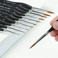 Juego de pinceles de pintura en miniatura para detalles de cabello de Sable, 10 unidades de pinceles de acuarela de visón siberiano para detalles finos y pintura artística, acrílico, modelos, uñas, Oi, modelos de manualidades de pintura de roca - Arteztik
