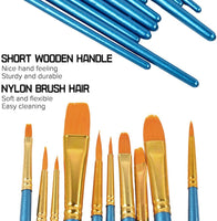 Juego de 5 cuchillos de paleta con 10 pinceles de pintura, FineGood acero inoxidable espátula pintura al óleo metal cuchillo mango de madera y cepillo de pelo de nailon para artistas principiantes - Arteztik
