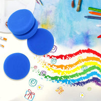 Paquete de 3 esponjas de pintura, aplicador de esponja de pintura de Cadeya, completo con bolsa de almacenamiento de malla para colgar, esponjas de pintura circulares azules de 3.0 in para niños - Arteztik
