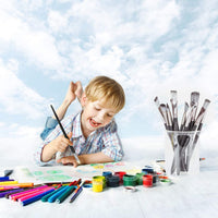 Juego de pinceles de pintura ARKFU, juego de pintura acrílica para niños y adultos, incluye estuche de transporte, 12 pinceles de pintura al óleo, 2 paletas, 1 esponja, ideal para acuarela, aceite o pintura acrílica - Arteztik
