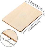 Boao - Cuadrados de madera sin acabar, esquinas redondas, cuadrados, recortes de madera para proyectos de manualidades, decoración, grabado láser (2.5 x 3.5 in, 36 piezas) - Arteztik
