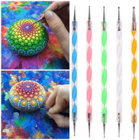 Mandala Juego de herramientas de punto, mandala rocas kits de pintura con mandala punto plantilla de pintura, mandala kit de herramientas de pintura para pintar rocas, arcilla cerámica artesanía, colorear, dibujo, Nail Art pintura (33 piezas) - Arteztik
